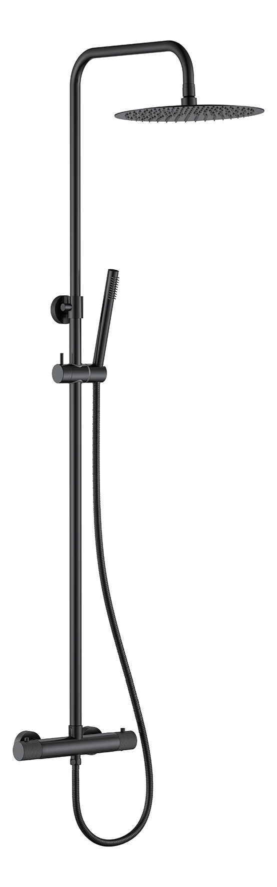 Ribbd Themostatische Opbouw Regendouche Mat Zwart