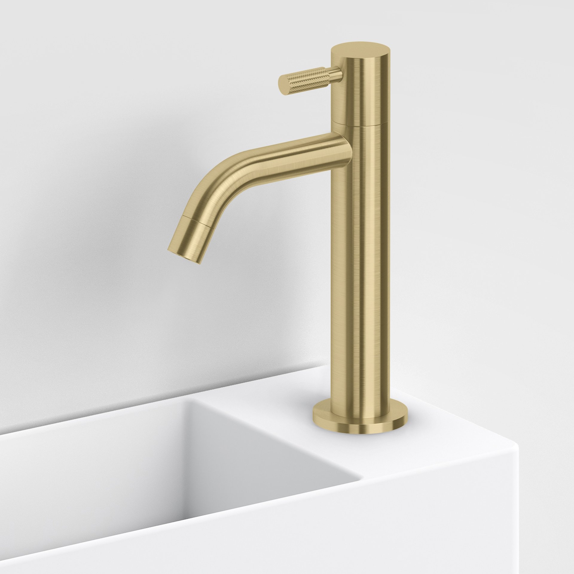 Clou Freddo 2 Fonteinkraan Hoog 12x19 cm Geborsteld Goud PVD