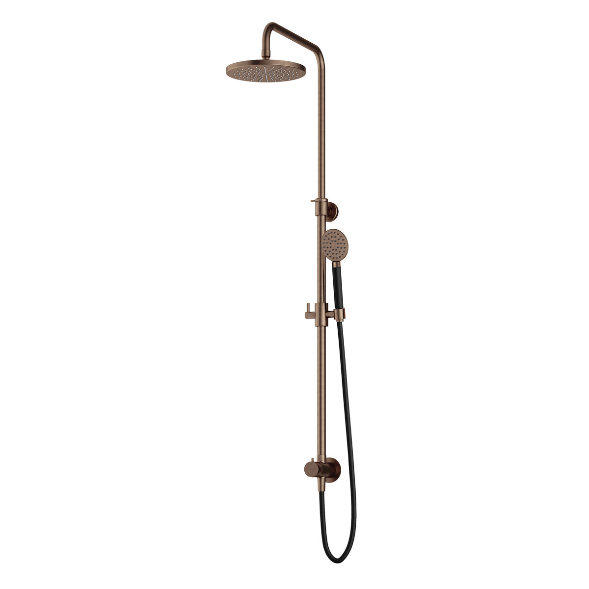 Hotbath Cobber Opbouw Regendoucheset Met Omstel, Hoofddouche 20cm En Ronde Handdouche Verouderd Messing - Living Colours
