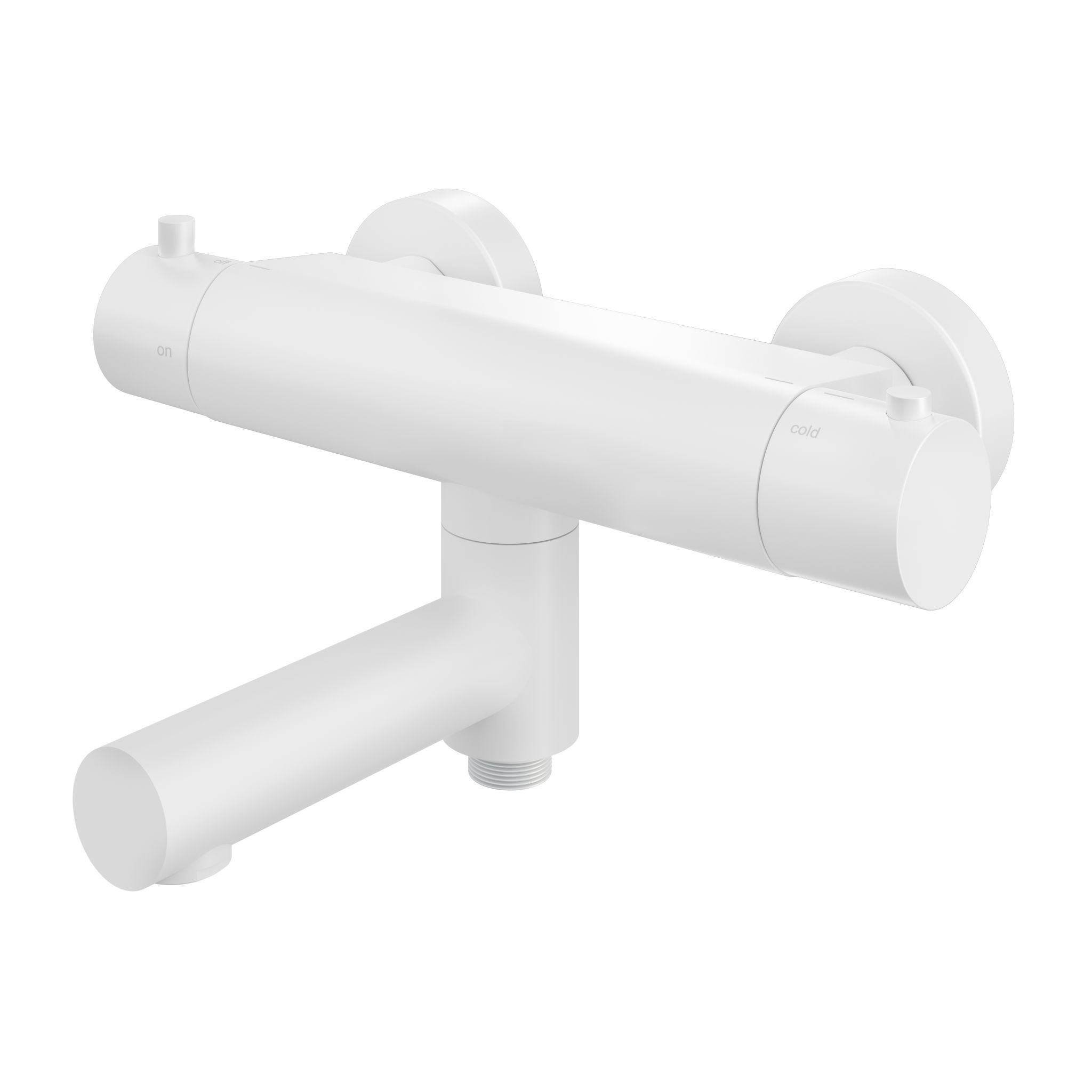 Hotbath Buddy Opbouw Badthermostaatkraan Met Uitloop Mat Wit