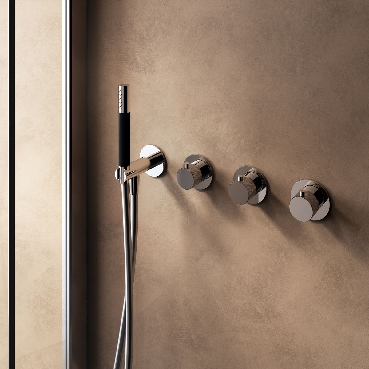 Hotbath Cobber X Afbouwdeel - Inbouw Thermostaatkraan Met 2 Stopkranen En Handdouche Chroom