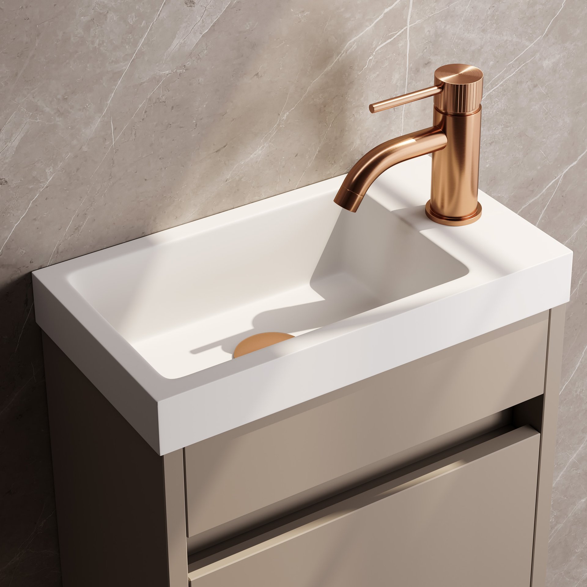 BRAUER Stripe opbouw fonteinkraan koper geborsteld PVD