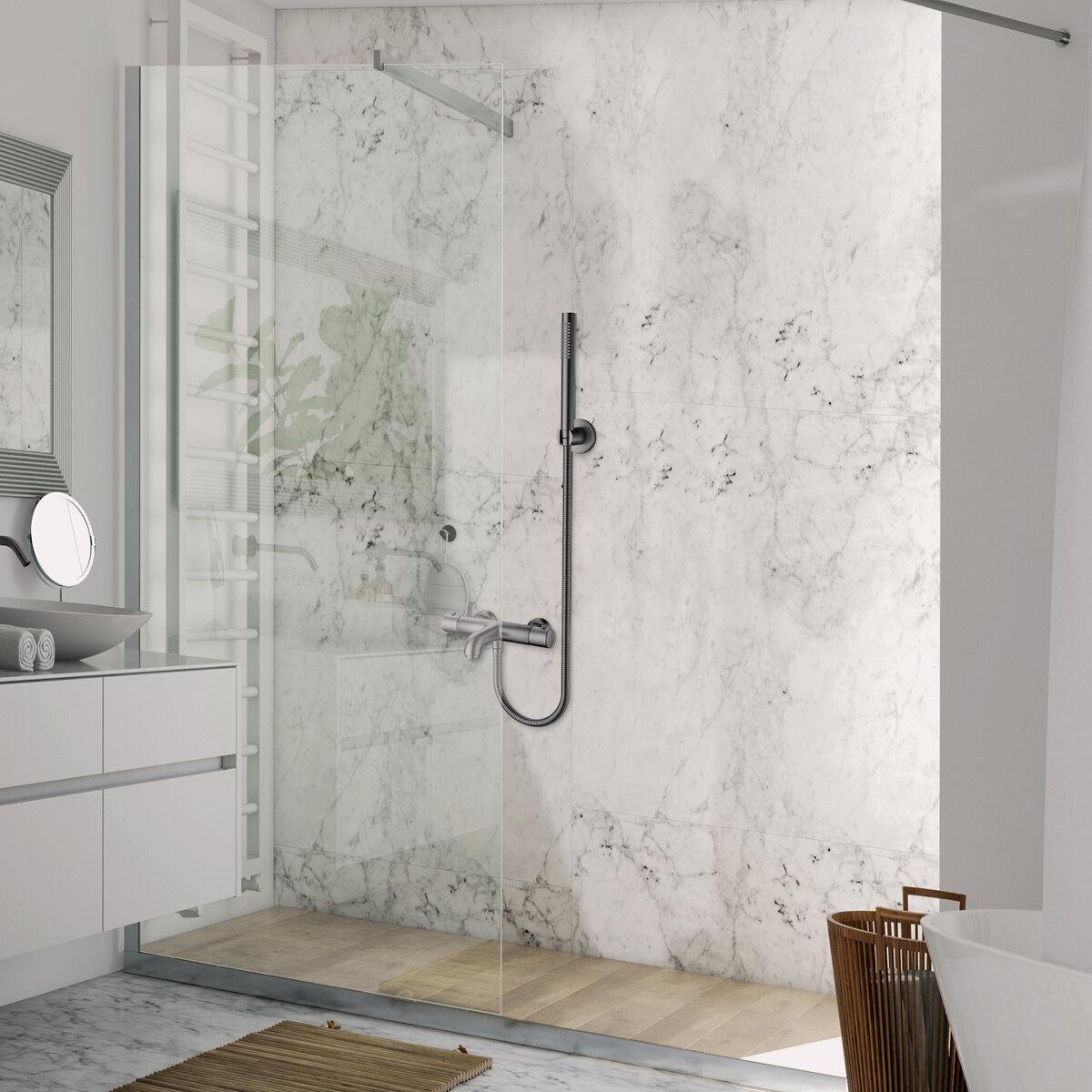 Creavit Aloni Thermostatische Bad/Douchekraan Gunmetal Grjs