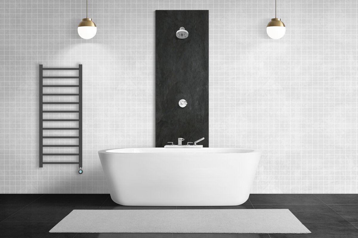 Belrad Elektrische Handdoek Radiator Zwart Rechts 120×50 cm 413W