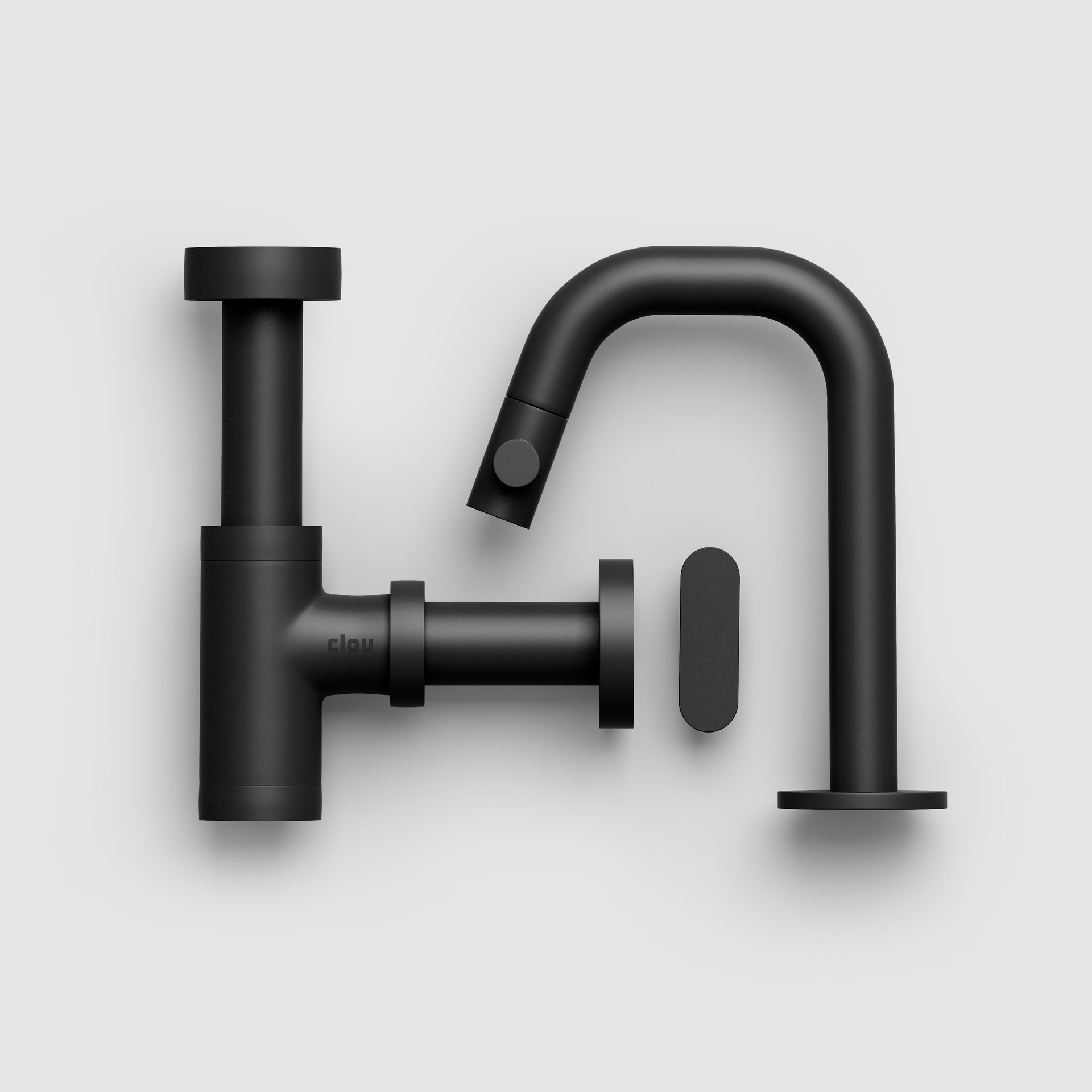 Clou First Fonteinkraanset voor (new) flush/first Mat Zwart