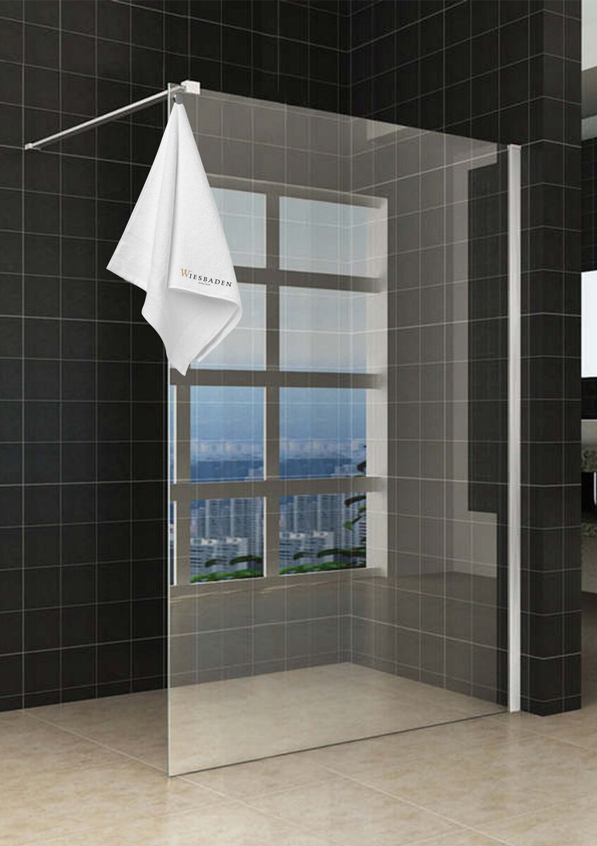 Wiesbaden Sita inloopdouche - 120x200cm - helder glas 8mm - Nano coating - met handdoekhouder - Chroom