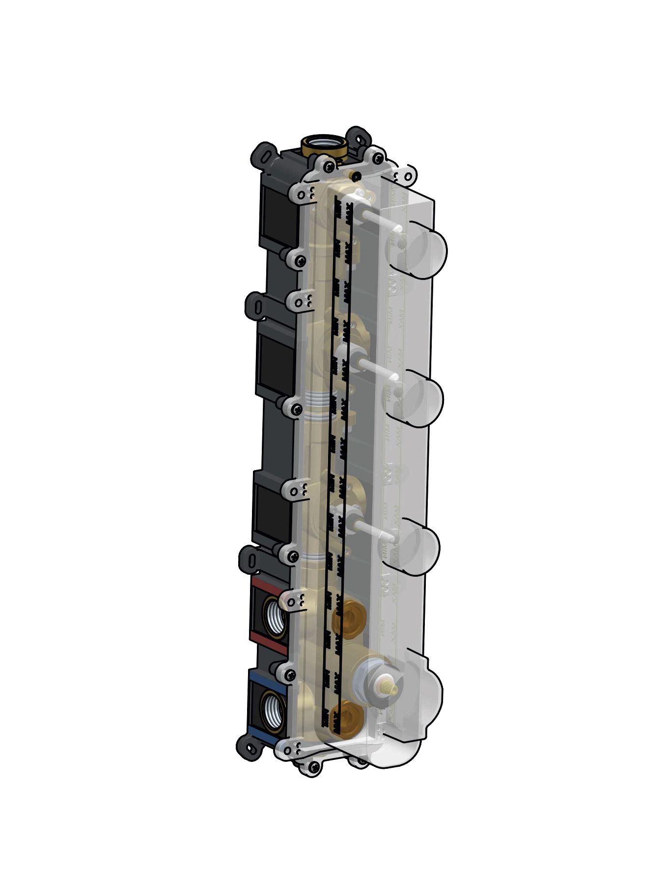 Hotbath - Inbouwbox Voor Inbouwthermostaat met 3 Pushbuttons Verticaal