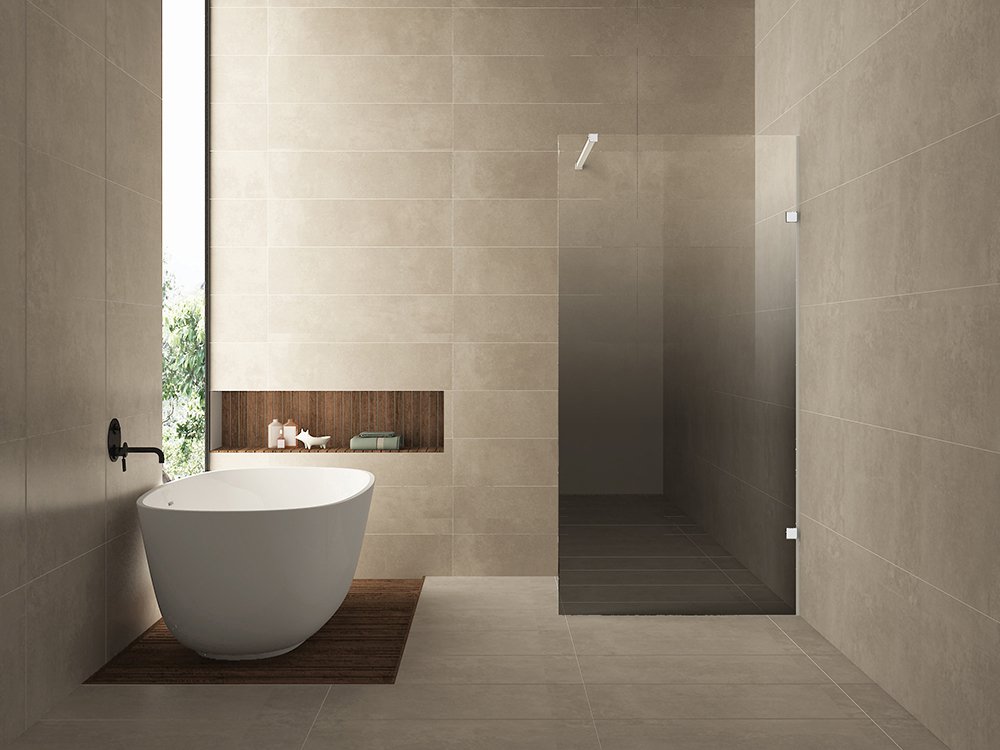 Less inloopdouche rechts 1200 x 2000 x 8 mm nano spiegelrook- naar helder glas/mat wit