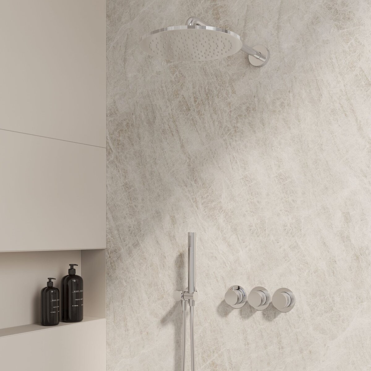 Best-Design "One-Pack" inbouw-regendoucheset "High-End Chrome M-250" chroom