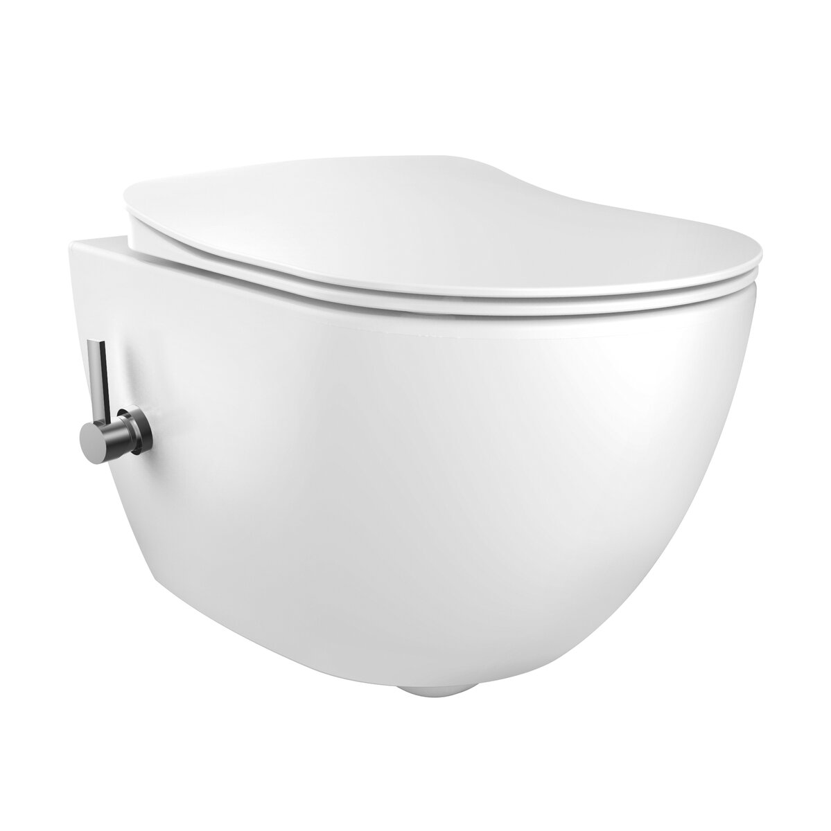 Creavit Design Ophang Wc Met Rvs Sproeier (Bidet) Rimoff Met Een Geïntegreerde Koud Water Kraan
