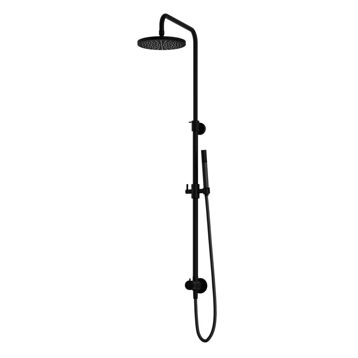 Hotbath Cobber Opbouw Regendoucheset Met Omstel, Hoofddouche 20cm En Staafhanddouche Mat Zwart