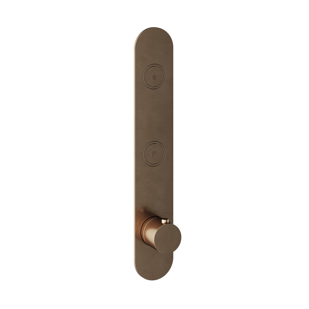Hotbath Cobber Afbouwdeel - Inbouw Thermostaatkraan Met 2 Pushbuttons Verticale Plaatsing Verouderd Messing - Living Colours