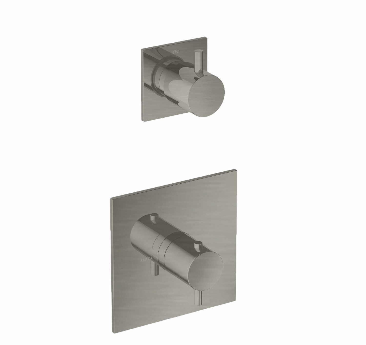 Hotbath Laddy Inbouw Thermostaatkraan Met 1 Stopkraan Vierkant Geborsteld Nikkel (uitlopend model)