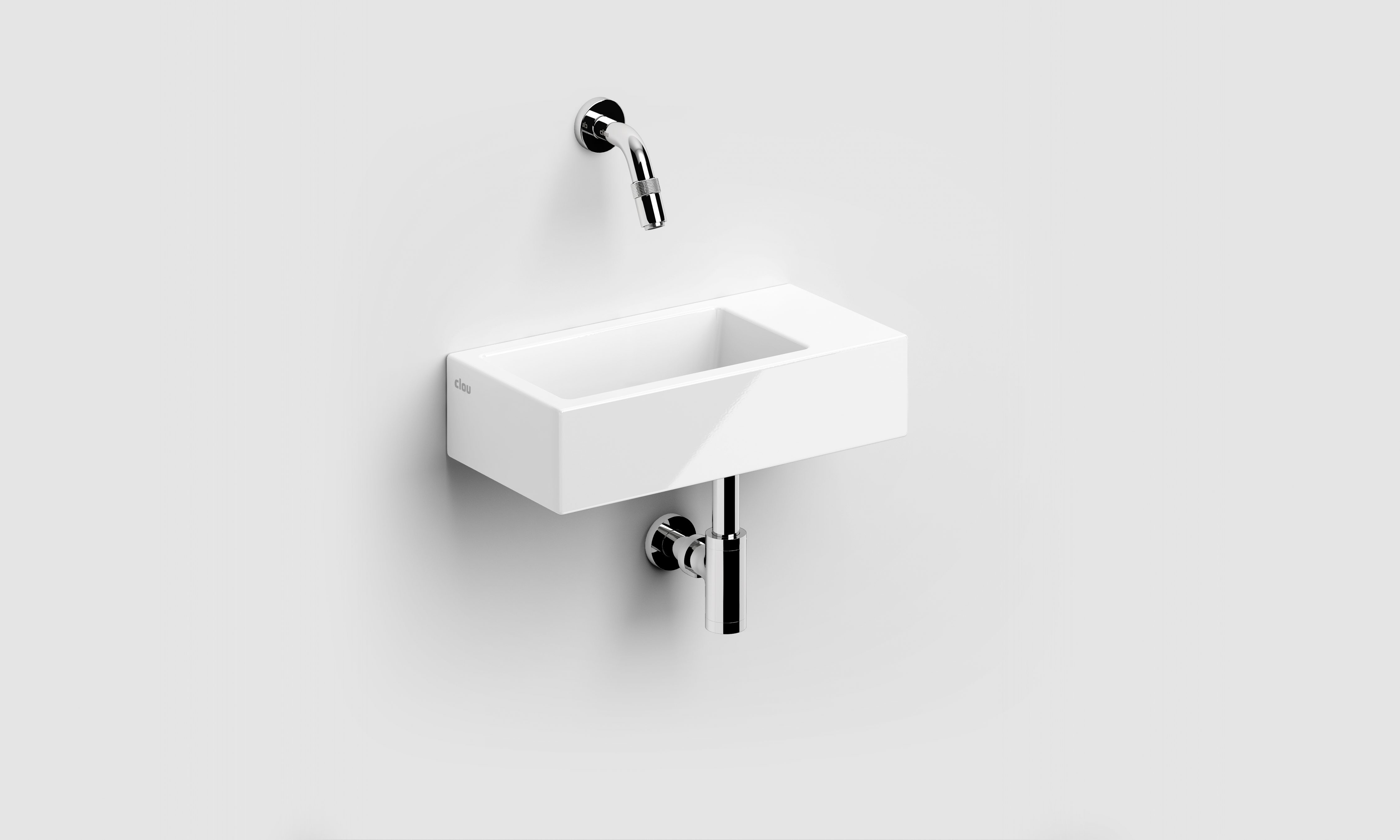 Clou Flush 3 fontein 36x18x9cm zonder kraangat rechts Keramiek Wit