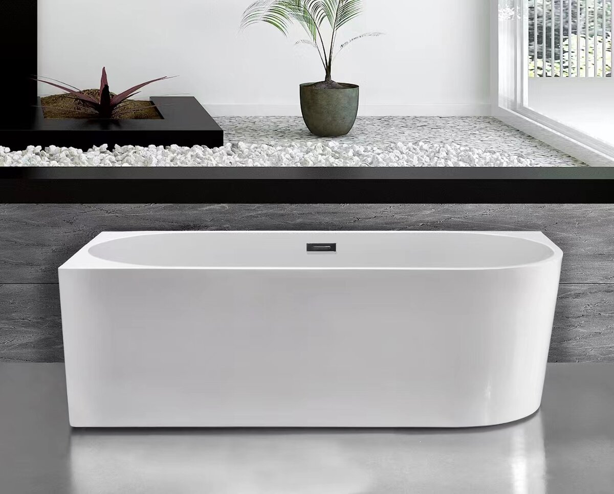 Creavit Aloni Vrijstaand Bad Hoekbad 180x80x58cm Links Glans Wit met Badwaste en Overloop - FB3400L