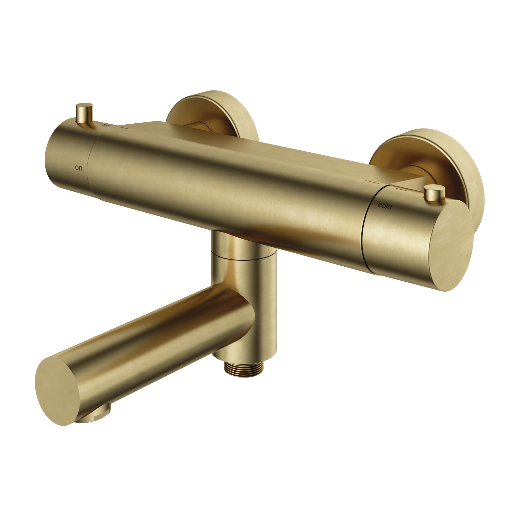 Hotbath Buddy Opbouw Badthermostaatkraan Met Uitloop Geborsteld Messing - Living Colours