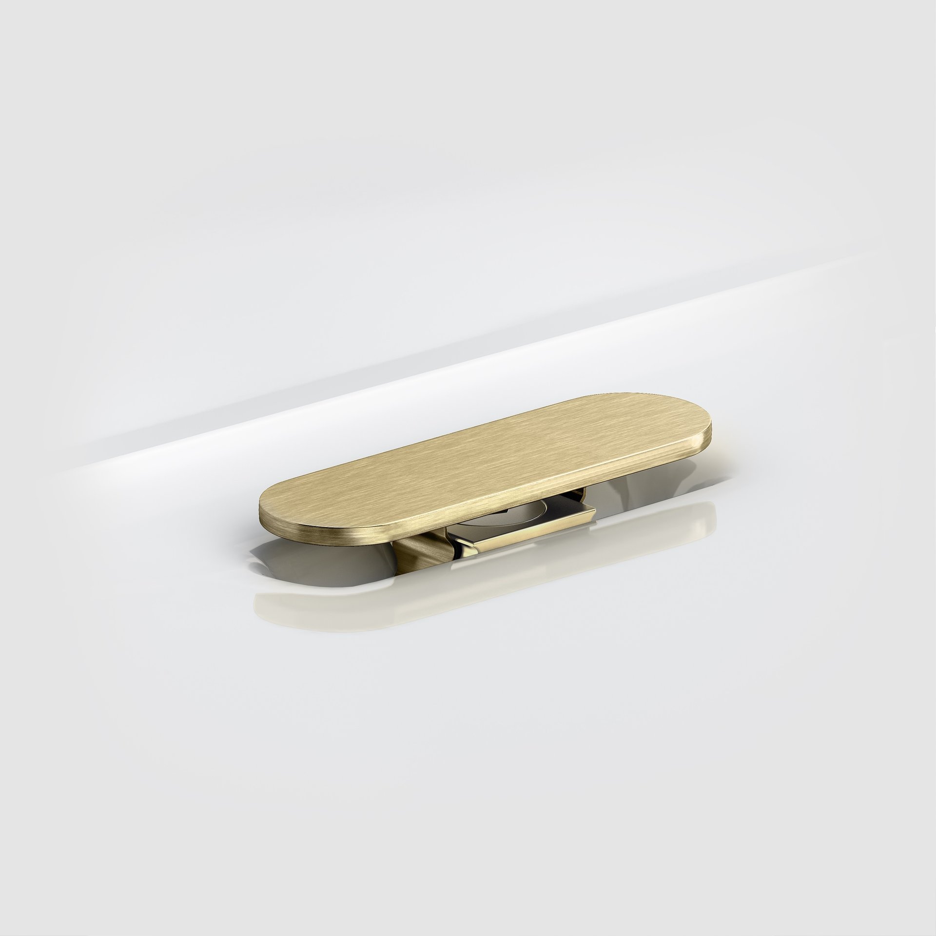 Clou (New) Flush/First Afvoerplug en Sifon Aansluiting 8x6.5 cm Geborsteld Goud PVD