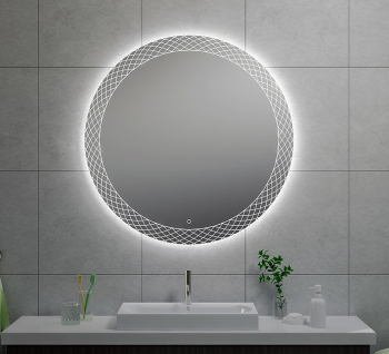 Badkamerspiegel Wiesbaden Deco Rond met LED Dimbaar Verlichting Condensvrij 100 cm (uitlopend)