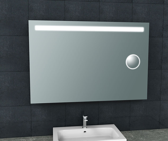 Tigris spiegel met led verlichting en scheerspiegel 120 x 80 cm