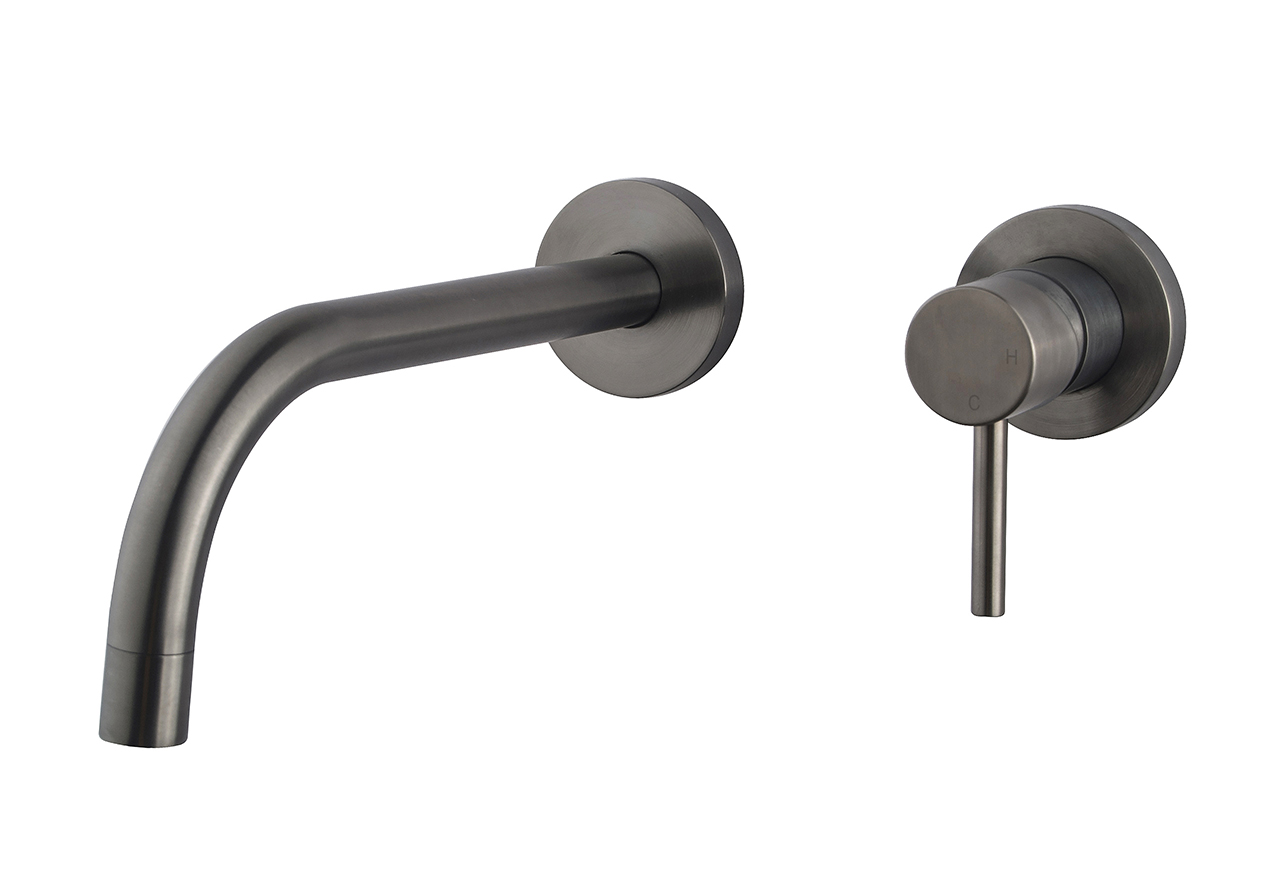 Slim Afbouwdeel Eenhendel Wastafelkraan Met Coldstart Gunmetal