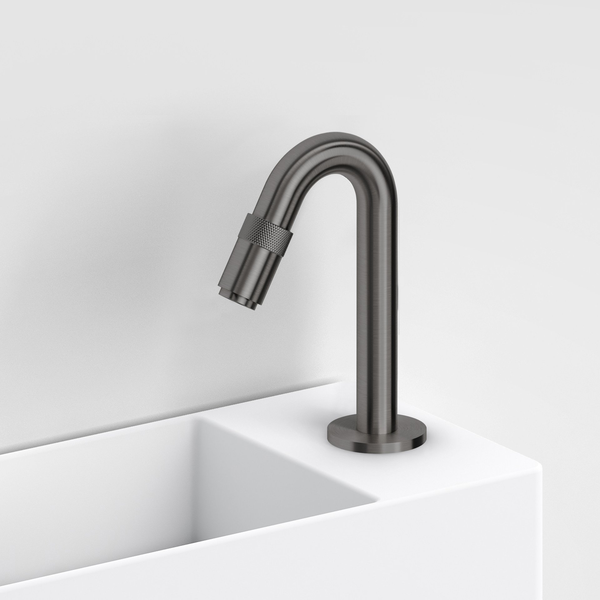 Clou Freddo 9 Fonteinkraan 8.4x15.5 cm Geborsteld Gunmetal PVD