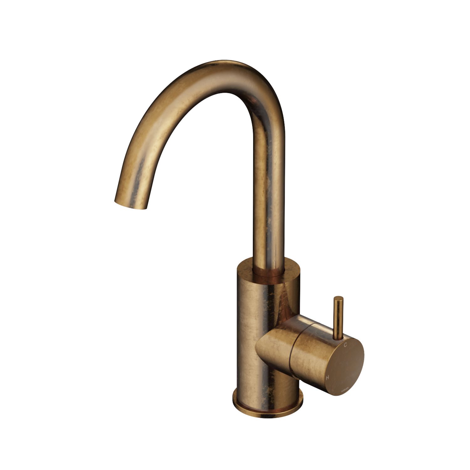 Hotbath Cobber Opbouw Wastafelmengkraan Met Draaibare Uitloop Verouderd Messing - Living Colours