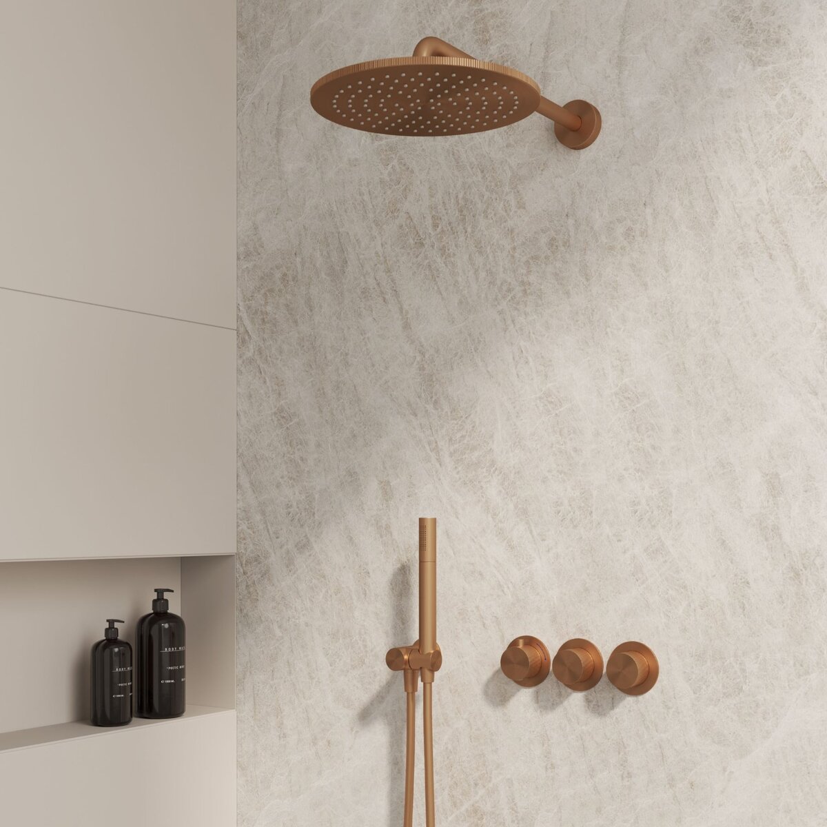Best-Design "One-Pack" inbouw-regendoucheset "High-End Liora M-250" desert brown