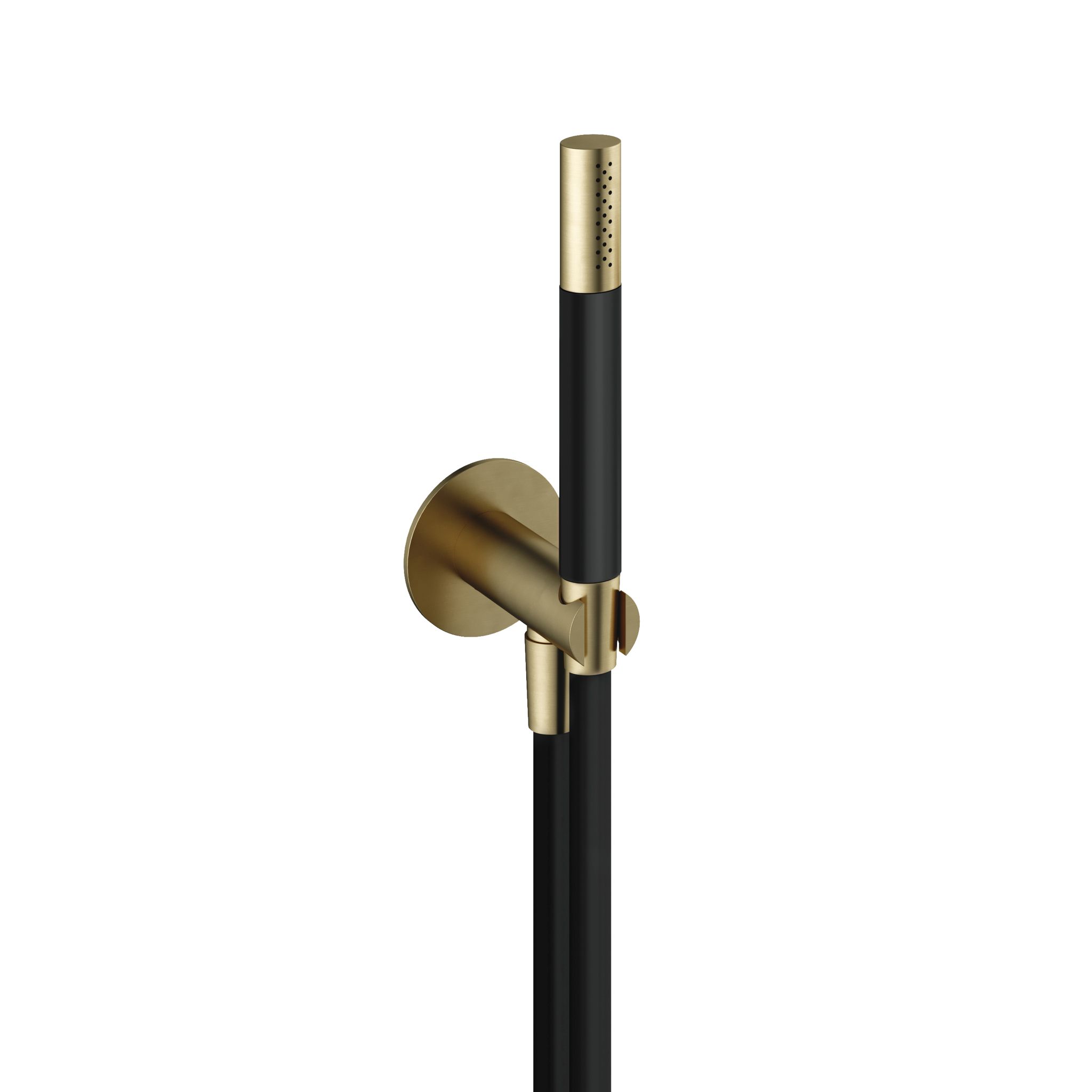 Hotbath Cobber Staafhanddouche Met Wandsteun, Muuruitslaat En Doucheslang 150cm Geborsteld Messing - Living Colours