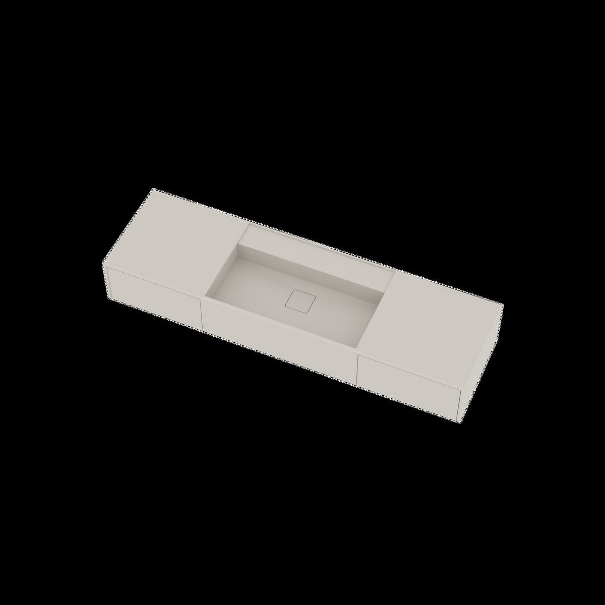 Ideavit Wastafel Solidbliss 140x40x20 cm Solid Surface 2 Opberg Lades Mat Wit