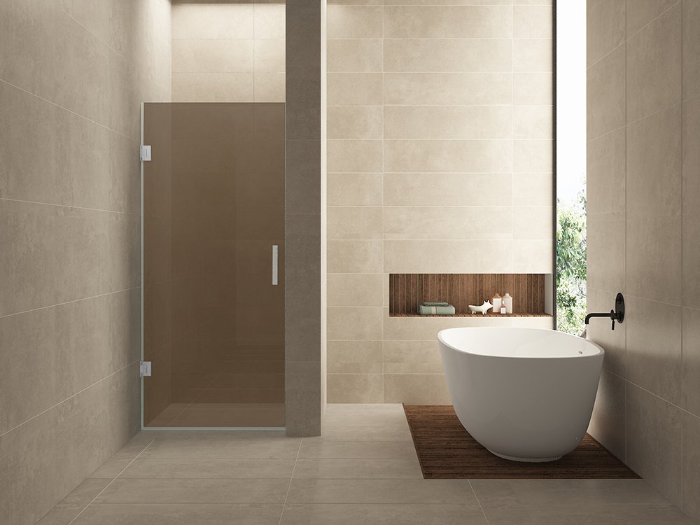 Less glas voor nisdeur 800 x 2000 x 8 mm nano vintage brons glas