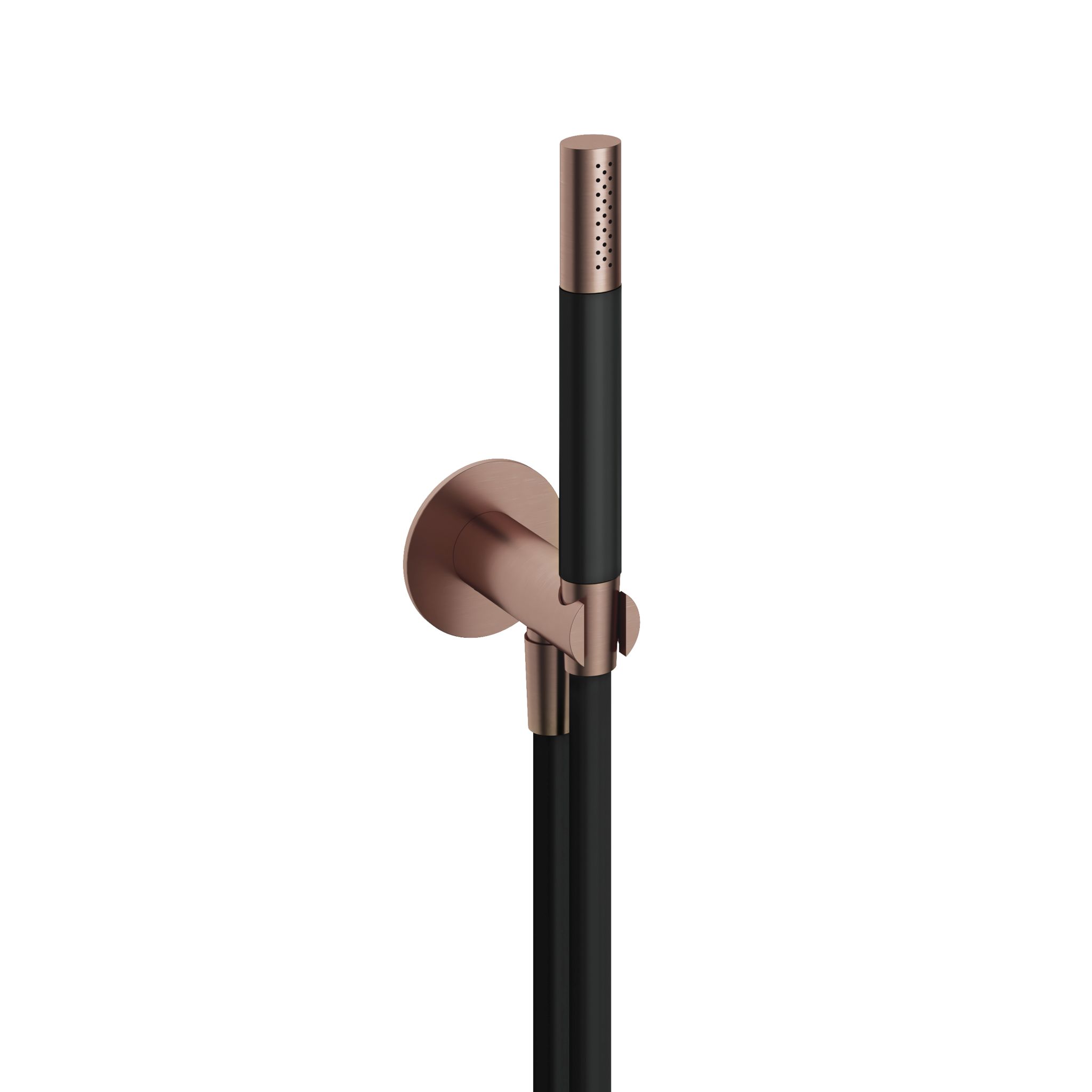 Hotbath Cobber Staafhanddouche Met Wandsteun, Muuruitslaat En Doucheslang 150cm Geborsteld Koper PVD