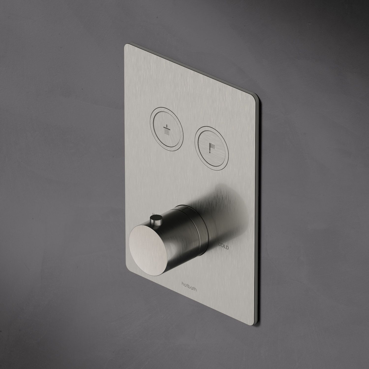 Hotbath Cobber Afbouwdeel - Inbouw Thermostaatkraan Vierkant Met 2 Pushbuttons Geborsteld Nikkel