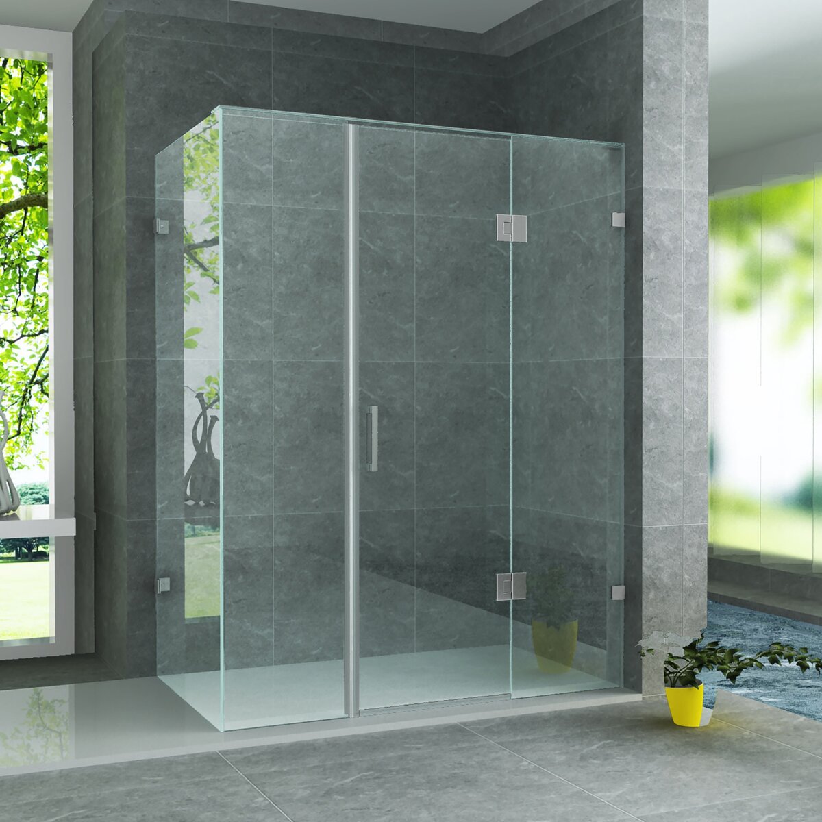 Aloni Douchecabine - Draaideur in het Midden - Chroom - 8mm - 90x120x195 cm