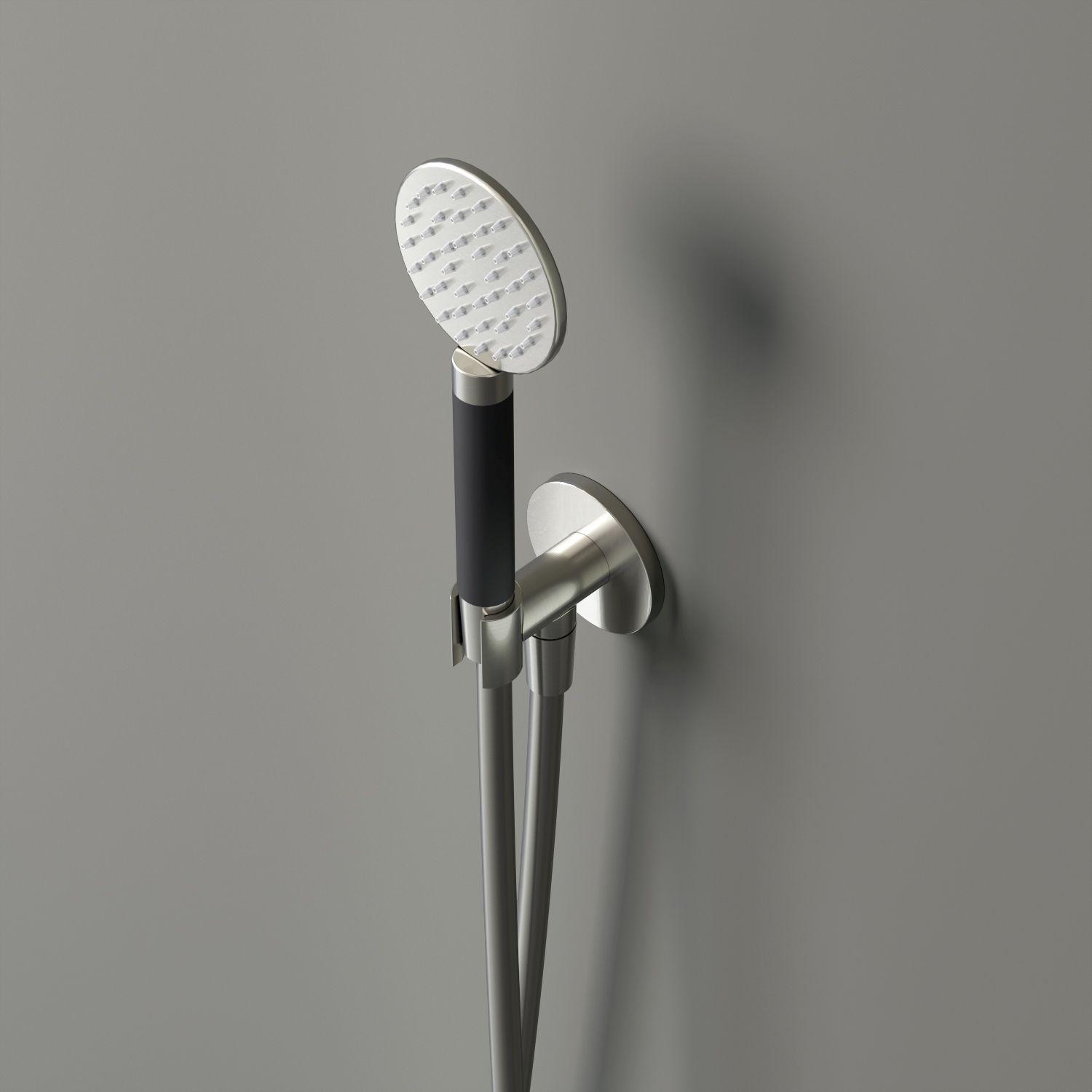 Hotbath Cobber Ronde Handdouche Met Wandsteun, Muuruitslaat En Doucheslang 150cm Geborsteld Nikkel