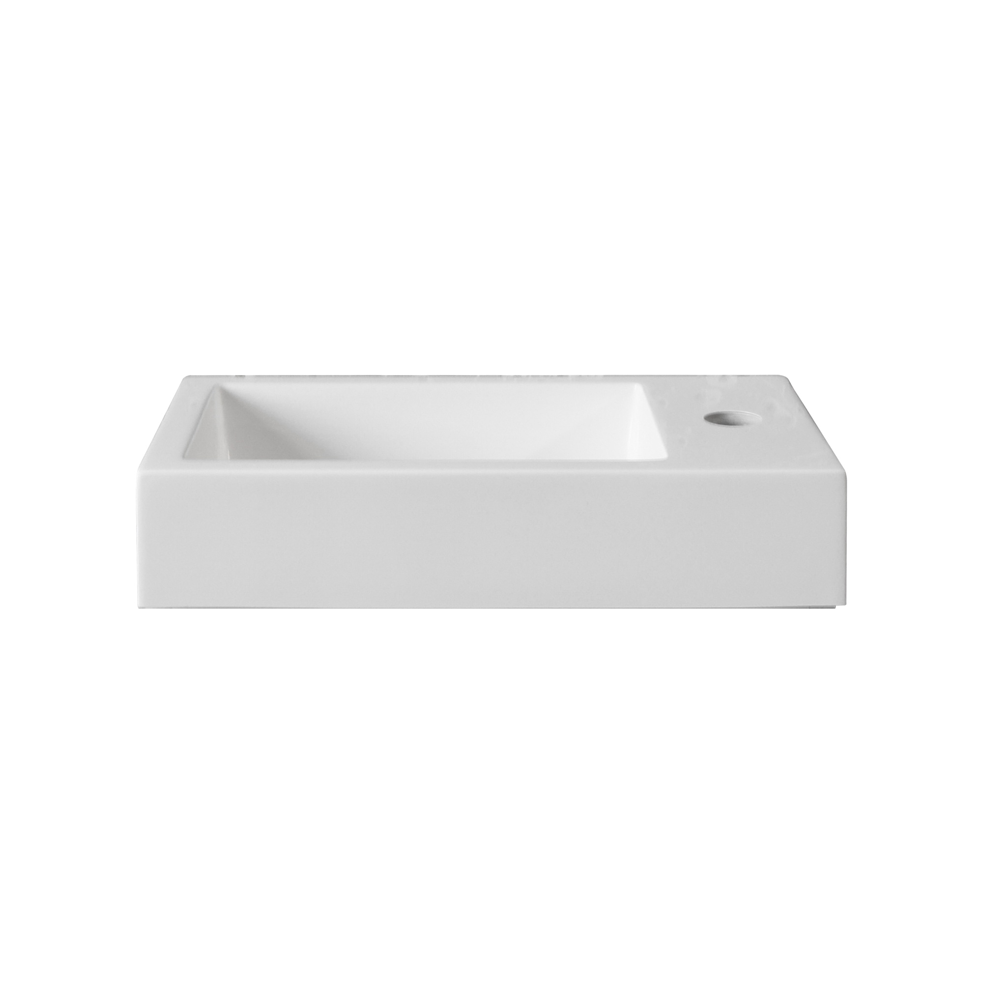 Creavit Aloni Wastafel Met Kraangat Links-Rechts Glanzend Wit 46 cm