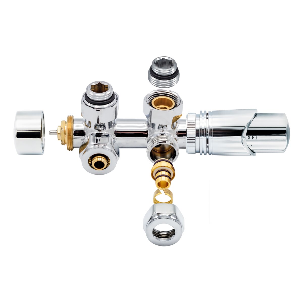 Belrad Thermostatische Radiatorkraan Haaks Chroom