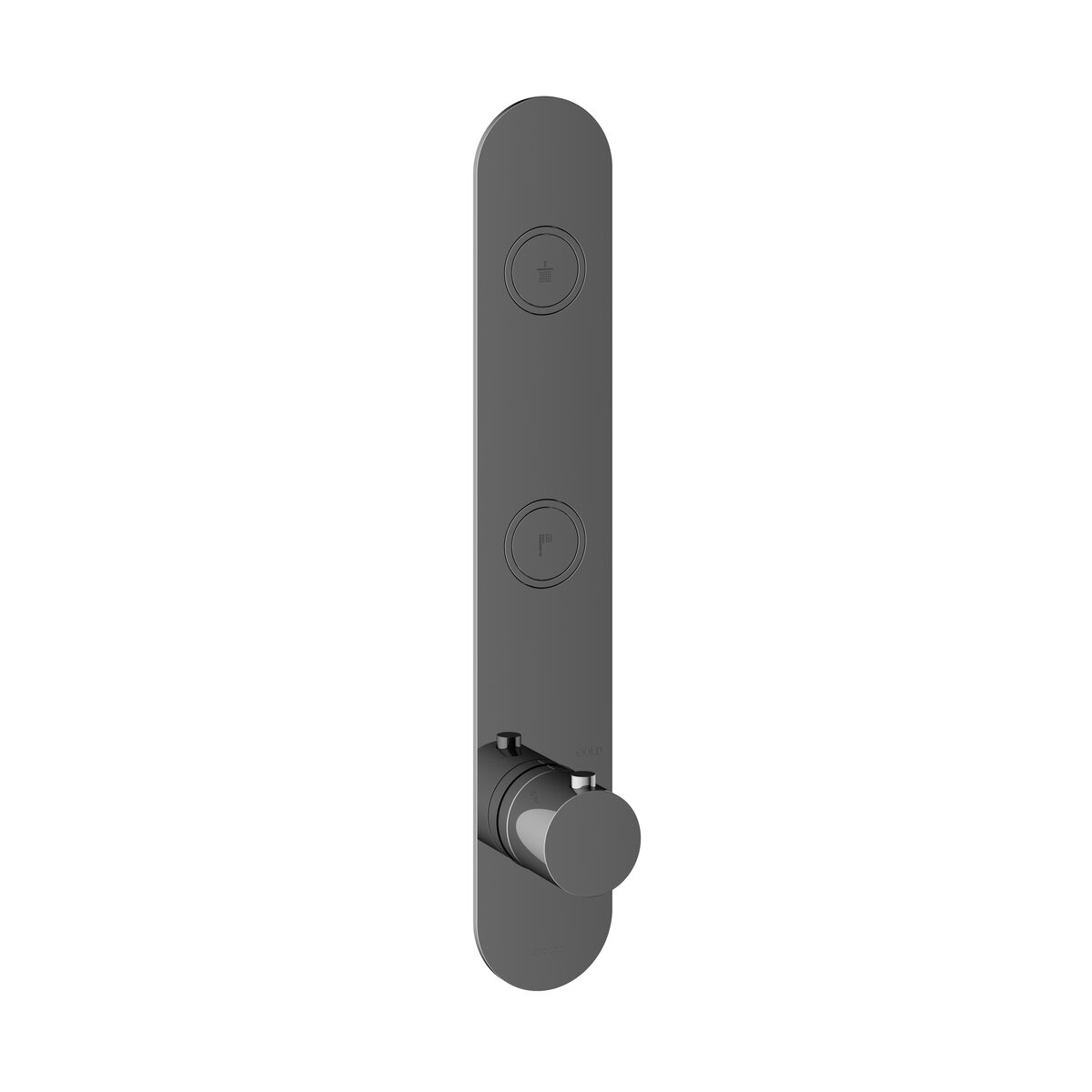 Hotbath Cobber Afbouwdeel - Inbouw Thermostaatkraan Met 2 Pushbuttons Verticale Plaatsing Zwart Chroom