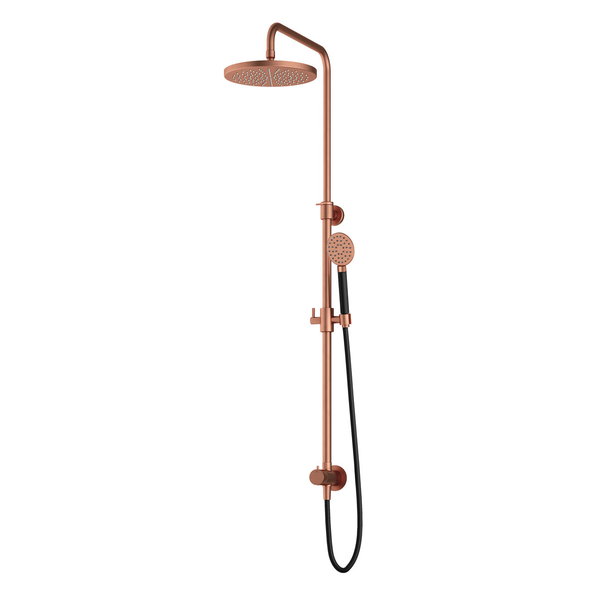 Hotbath Cobber Opbouw Regendoucheset Met Omstel, Hoofddouche 30cm En Ronde Handdouche Geborsteld Koper