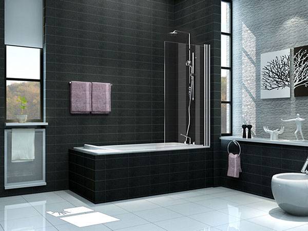 Draaibare Badwand 800X1500 6Mm Nano Chroom
