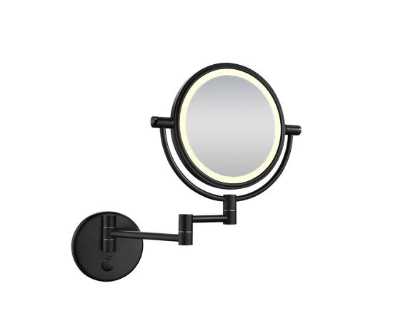Wand Scheerspiegel Met Led Verlichting Mat-Zwart (uitlopend)