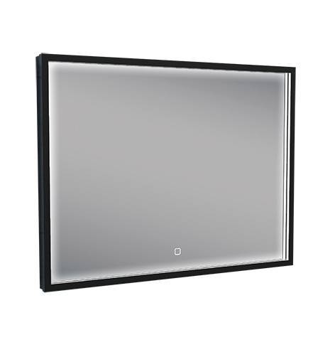 Avi spiegel rechthoek met LED, dimbaar en spiegelverwarming 80 x 60 cm mat zwart