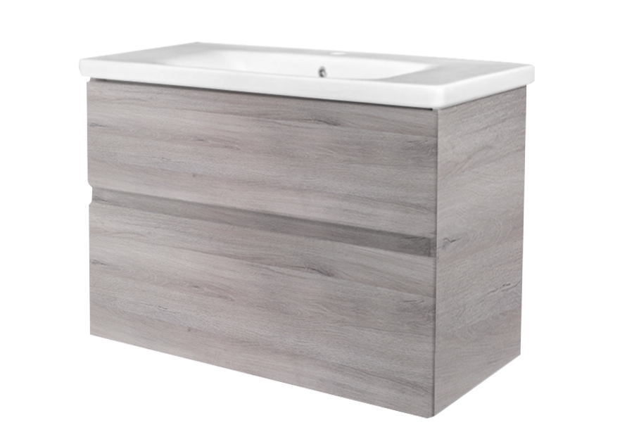 Best-Design Quick-Grey-Greeploos Meubel Onderkast + Wastafel 65 Cm Grijs-Eiken (uitlopend)
