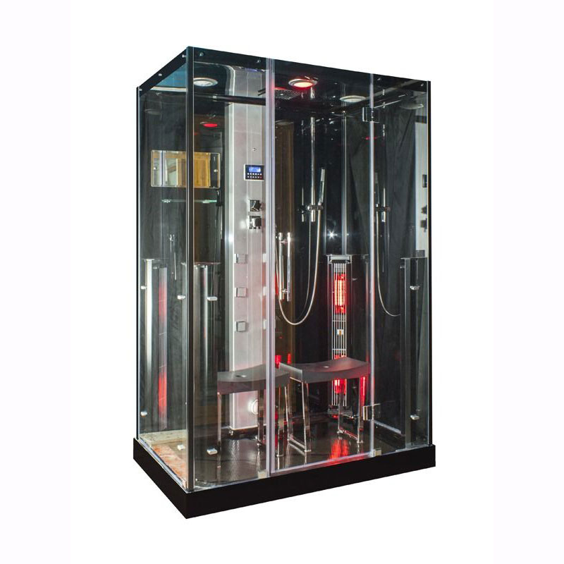 Infrarood stoomcabine 2 personen Black 145x90x215 cm ingebouwde speakers massagejets infraroodstralers bedieningspaneel ventilatie geheel Infrarood stoomcabine 2 personen Black 145x90x215 cm ingebouwde speakers massagejets infraroodstralers bedieningspaneel ventilatie geheel