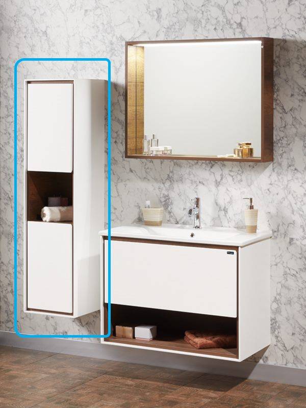 Kolomkast Forla Antraciet Houtmotief greeploos 35x138 Kolomkast Forla Antraciet Houtmotief greeploos 35x138