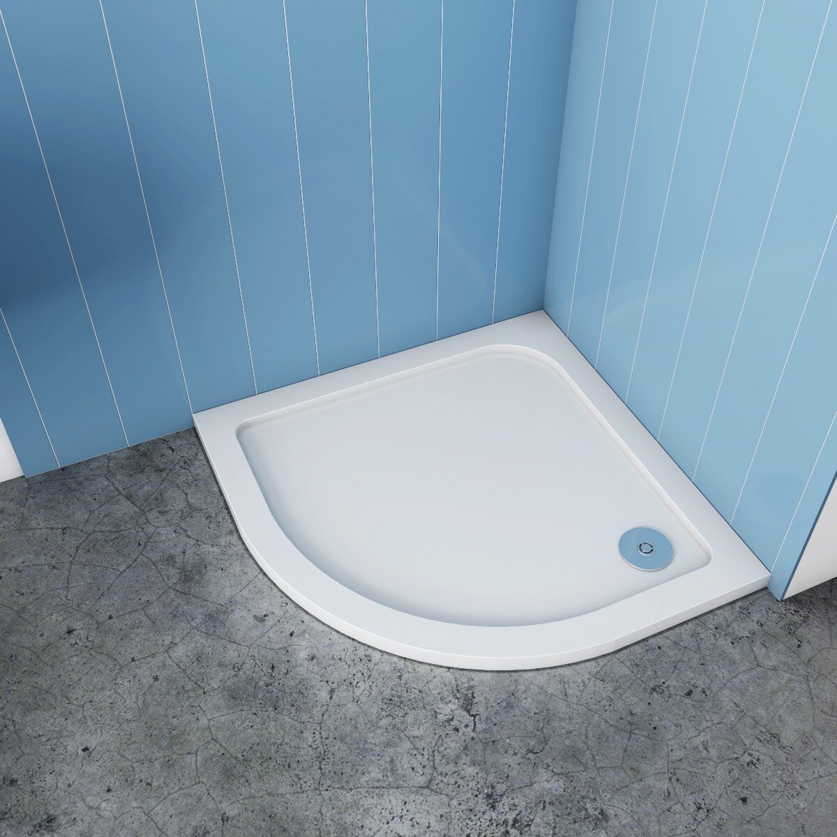 Douchebak Kwartrond 80x80 Polystone exclusief Sifon voorkant Douchebak Kwartrond 80x80 Polystone exclusief Sifon voorkant