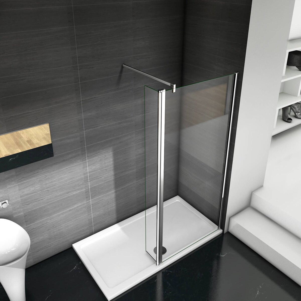 Stabilisatiestang 140 cm Chroom Glasdikte 6-10mm geheel Stabilisatiestang 140 cm Chroom Glasdikte 6-10mm geheel