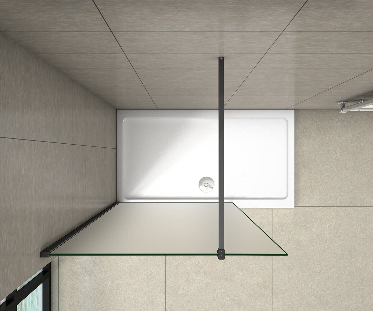 Stabilisatiestang 90 cm Mat Zwart Glasdikte 6-10mm bovenkant