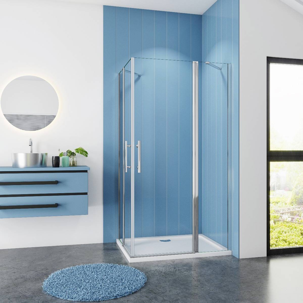 Douchecabine Vierkant 100x100 Hoekinstap 6mm Helder Glas Antikalk Chroom nano coating draaideuren voorkant
Douchecabine Vierkant 100x100 Hoekinstap 6mm Helder Glas Antikalk Chroom nano coating draaideuren voorkant