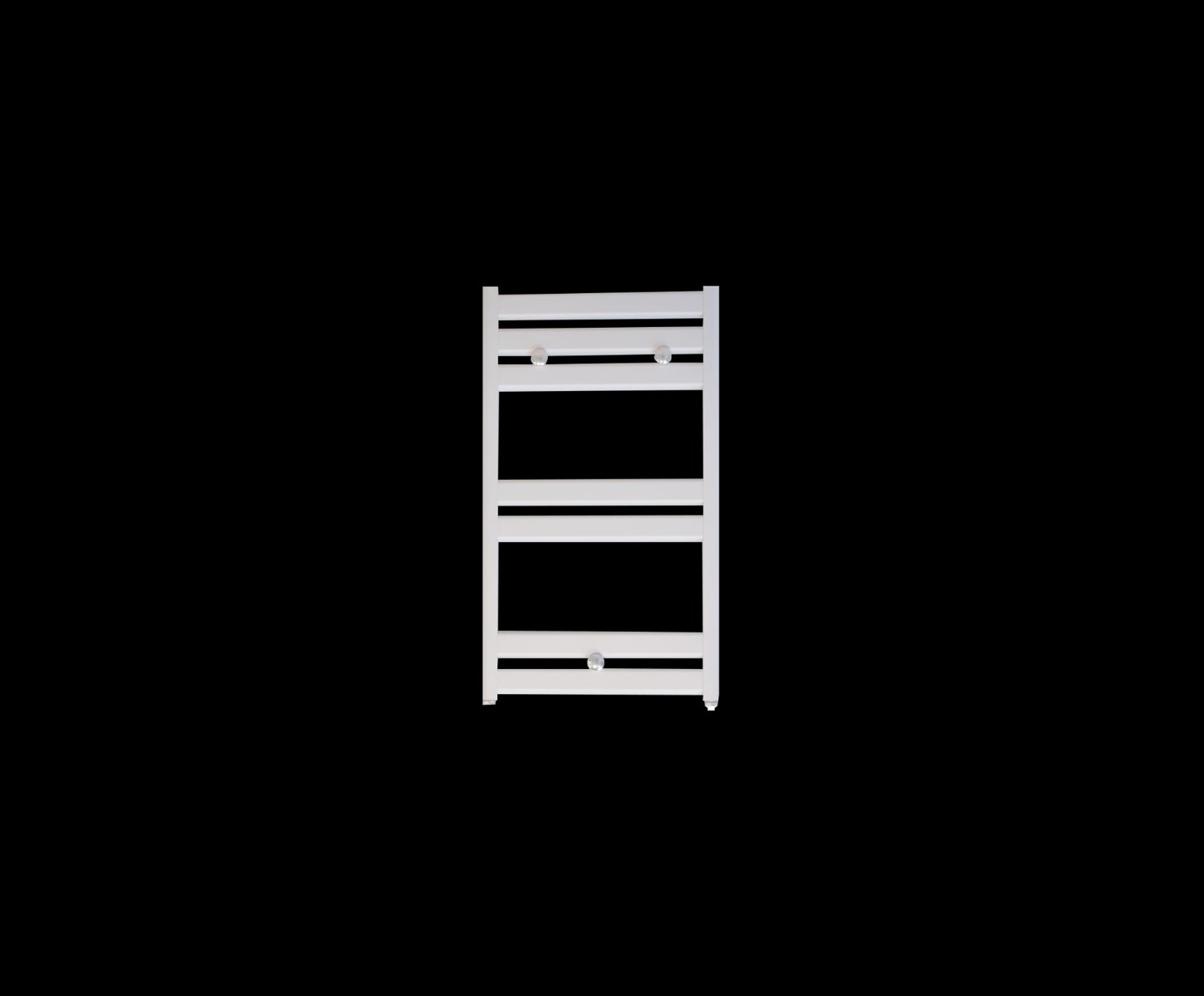 Designradiator 45x75cm 385 Watt Glans Wit Zijaansluiting Middenaansluiting voorkant