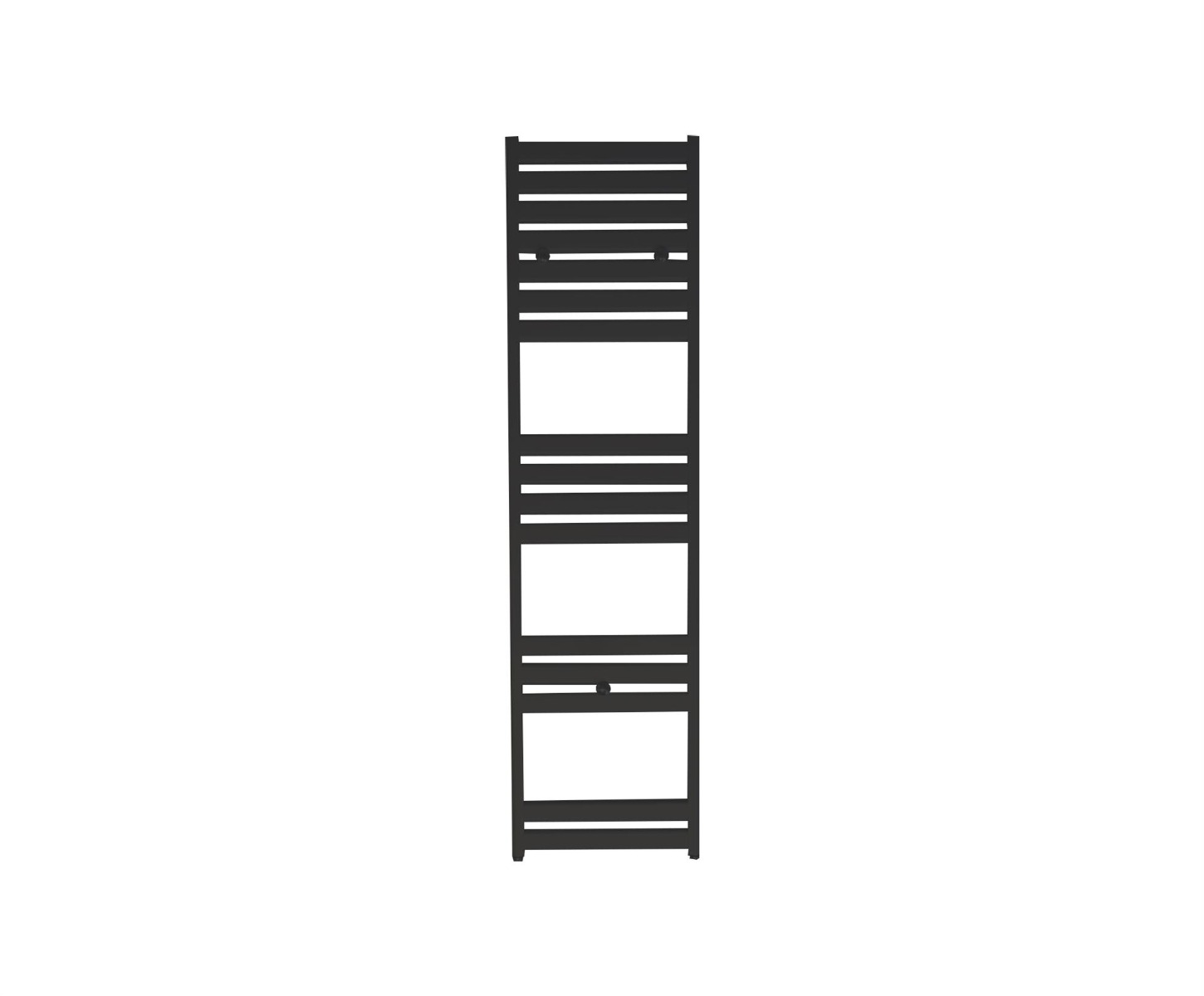 Designradiator 45x160cm 730 Watt Mat Zwart Zijaansluiting Middenaansluiting voorkant Designradiator 45x160cm 730 Watt Mat Zwart Zijaansluiting Middenaansluiting voorkant